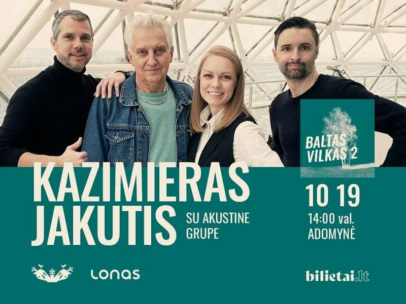 Kazimieros Jakutis un akustiskās grupas koncerts "Baltais vilks 2" Adomynės muižā